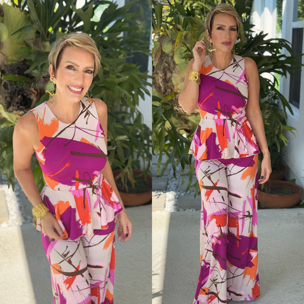 Paula Peplum & Maria Pant Set