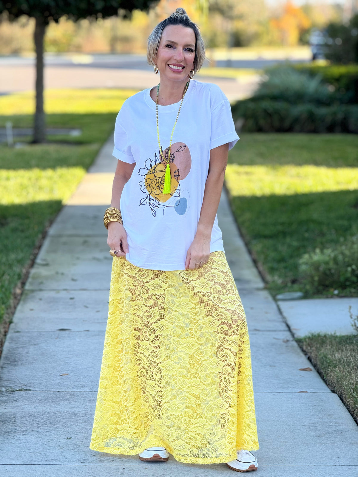 Tee & Lace Skirt Set