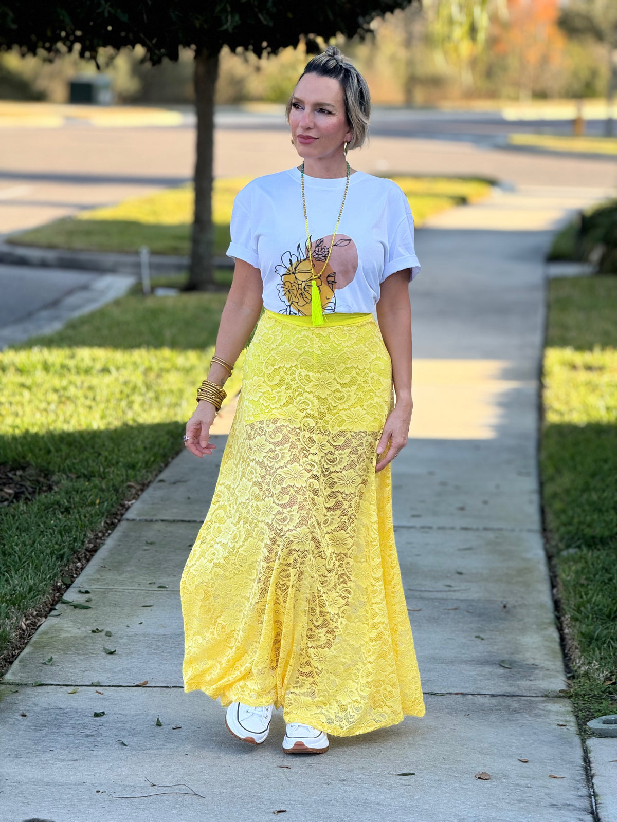 Tee & Lace Skirt Set