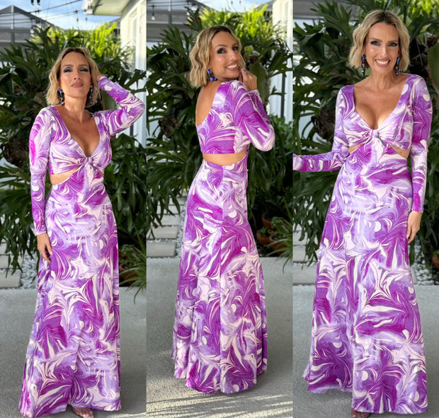 MACARENA Cut out maxi dress